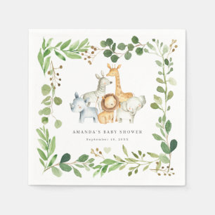 Safari-Tiere-Baby-Shower-Party-Papier-Servietten Serviette