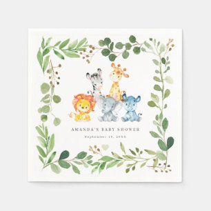 Safari-Tiere-Baby-Shower-Party-Papier-Servietten Serviette