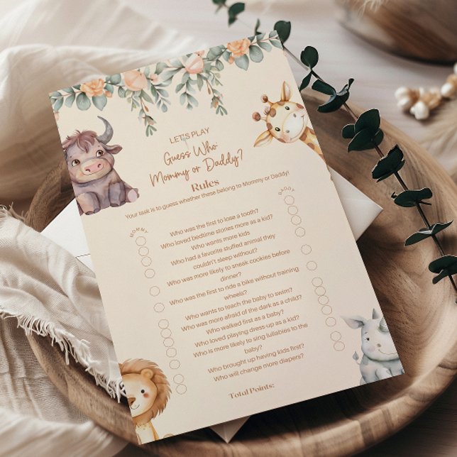 Safari-Tiere Baby Shower - Rate mal (Von Creator hochgeladen)