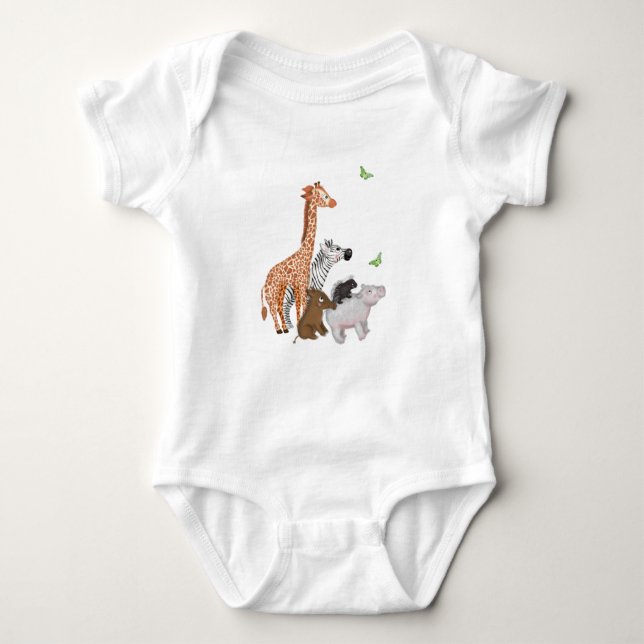 Safari-Tiere Baby Strampler (Vorderseite)