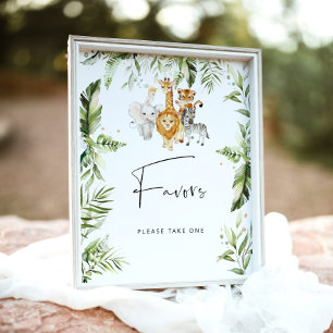 Safari-Tiere Babydusche bevorzugt Poster