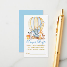 Safari Tiere Blue Balloon Windelwulst Dusche Begleitkarte