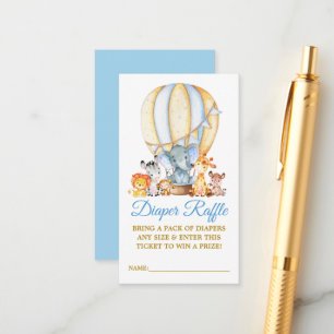 Safari Tiere Blue Balloon Windelwulst Dusche Begleitkarte