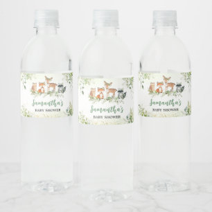 Safari-Tiere Botanische Babyparty Wasserflaschenetikett