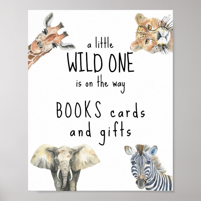 Safari-Tiere - Bücherkarten und Geschenke Poster (Vorne)