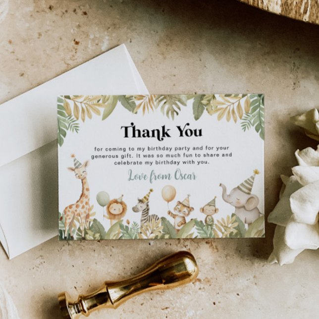 Safari Tiere Danke Card Jungle Wild One Boy (Von Creator hochgeladen)