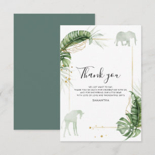 Safari-Tiere Dschungel-Baby-Party Dankeskarte