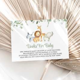 Safari-Tiere, Dschungel, Grünpflanzen, Bücher für Begleitkarte