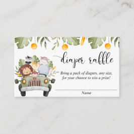 Safari-Tiere Dschungelmotiv-Gewinnkarten Begleitkarte