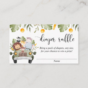 Safari-Tiere Dschungelmotiv-Gewinnkarten Begleitkarte