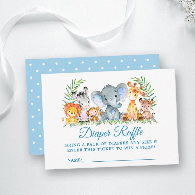 Safari Tiere Duschabwürfel Raffle Ticket Punkte Begleitkarte (Customize to change text color, style or text size.)