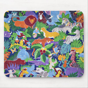 Safari-Tiere farbiges Muster Mousepad