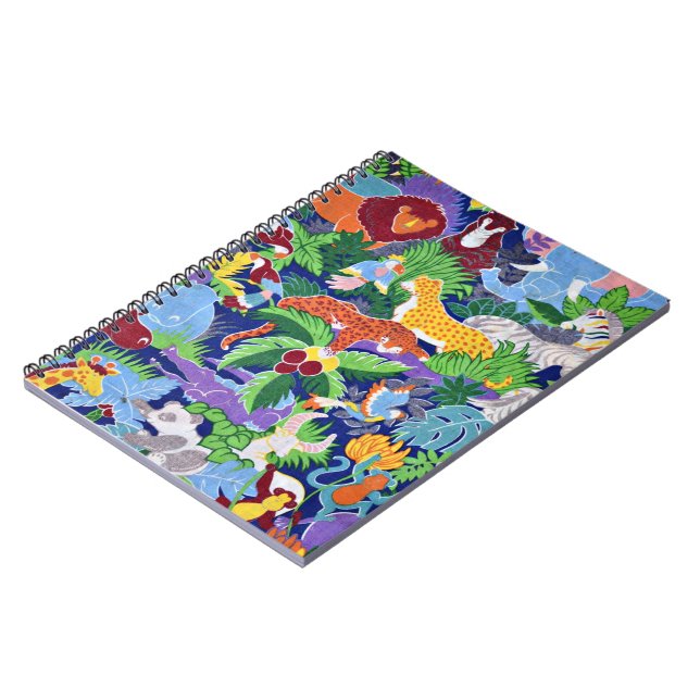 Safari-Tiere farbiges Muster Notizblock (Linke Seite)