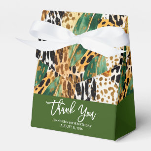 Safari-Tiere Fellabdrücke & Palmblätter Muster Geschenkschachtel