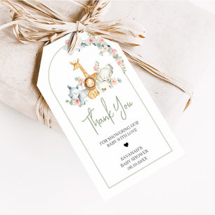 Safari-Tiere Florale Babyparty Favor Tags Geschenkanhänger