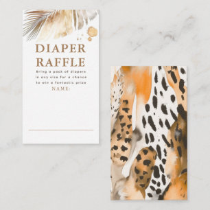 Safari-Tiere Fur gedruckte Windeln Raffle Tickets Begleitkarte