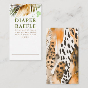 Safari-Tiere Fur gedruckte Windeln Raffle Tickets Begleitkarte