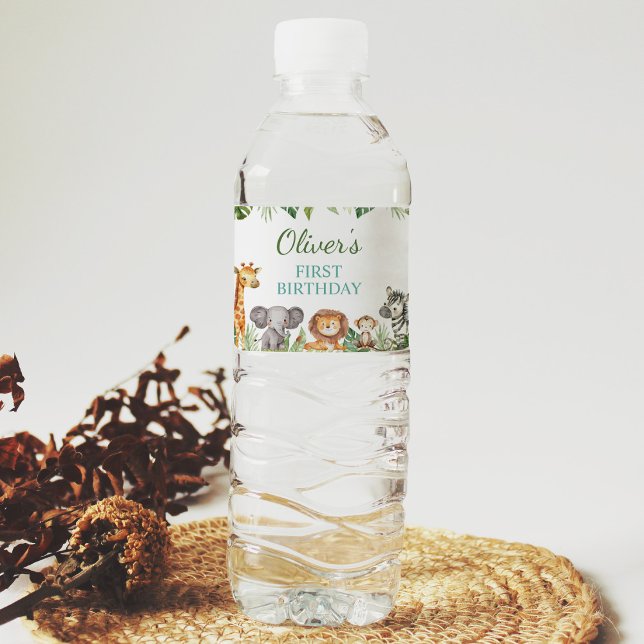 Safari Tiere Geburtstagsparty Wasserflaschen Etike Wasserflaschenetikett (Von Creator hochgeladen)