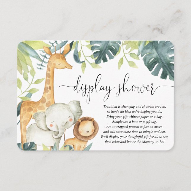 Safari-Tiere geschlechtsneutrale Display-Dusche Begleitkarte (Vorderseite)