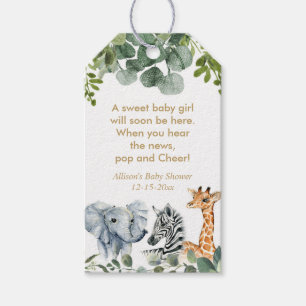 Safari-Tiere Grünpflanzen Gold geschlechtsneutral Geschenkanhänger