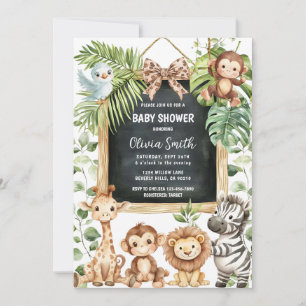 Safari-Tiere Grünzeug Babyparty Einladung