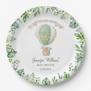 Safari Tiere Heißluftballon Babydusche Pappteller