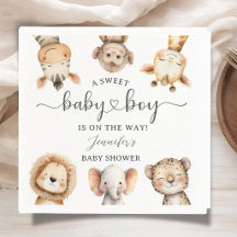Safari-Tiere Junge Baby-Party Tropischer Dschungel