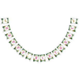 Safari Tiere Jungle Wild One Happy Birthday Wimpelkette