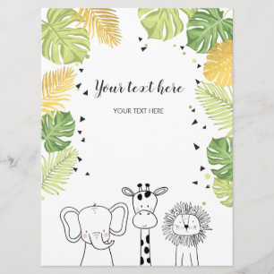 Safari Tiere Jungle Zoo Einsteckkarte Wild Eins Einladung