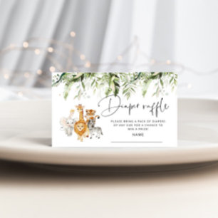 Safari-Tiere-Karte für Verlosung Begleitkarte