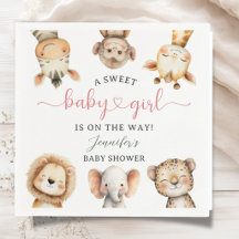 Safari-Tiere Mädchen Baby Shower Tropischer Dschun