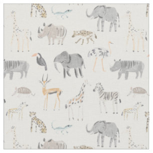 Safari-Tiere Minimalistische Kinderzimmer Stoff