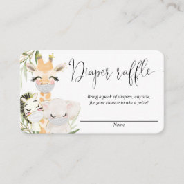 Safari-Tiere mit Masken, Windelkarten Begleitkarte