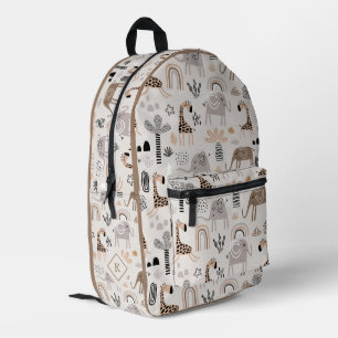 Safari Tiere Muster Elephanten, Giraffen Bedruckter Rucksack