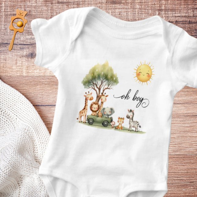 Safari-Tiere Oh Junge Baby Strampler (Von Creator hochgeladen)