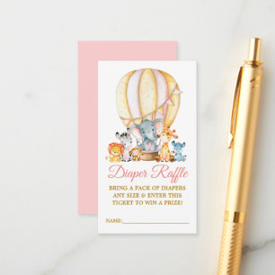 Safari Tiere Rosa Ballon Windelwanne Dusche Begleitkarte