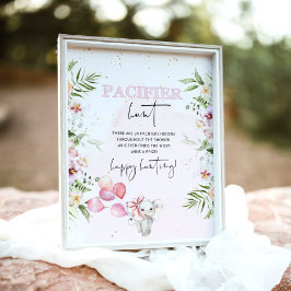 Safari Tiere Schnuller Jagd Baby Dusche Spiel Post Poster