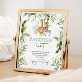 Safari-Tiere Schnuller Jagen Baby-Dusche-Spiel Poster