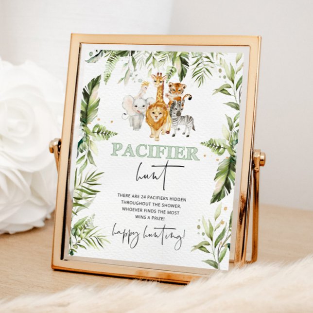 Safari-Tiere Schnuller Jagen Baby-Dusche-Spiel Poster (Von Creator hochgeladen)