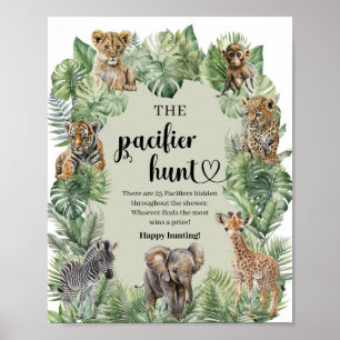 Safari-Tiere Tropical Der Schnuller Jagd Poster