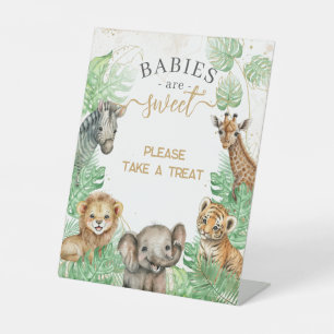 Safari-Tiere Tropische Vegetation Kinderdusche Lec Sockelschild