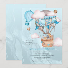 Safari Tiere und Balloons Blue Boy Baby Showdusche