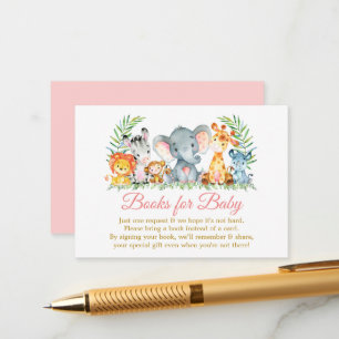 Safari-Tiere Wasserfarbe Rosa Gold Bücher für Baby Begleitkarte