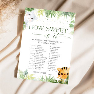 Safari-Tiere Wie süß ist es Babyshower-Spiel