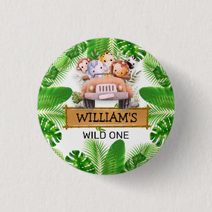 Safari-Tiere Wild One Geburtstag Button