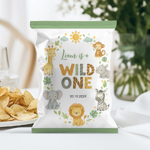 Safari-Tiere Wild One Geburtstag Chip-Tüten-Verpac Flyer