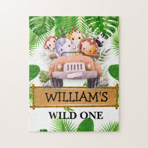 Safari-Tiere Wild One Geburtstag Puzzle