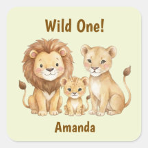 Safari-Tiere Wild One Personalisierter Name