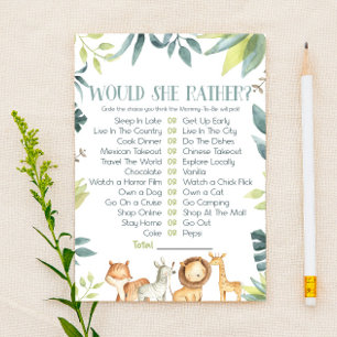Safari-Tiere würden eher Baby-Duschspiel Briefpapier