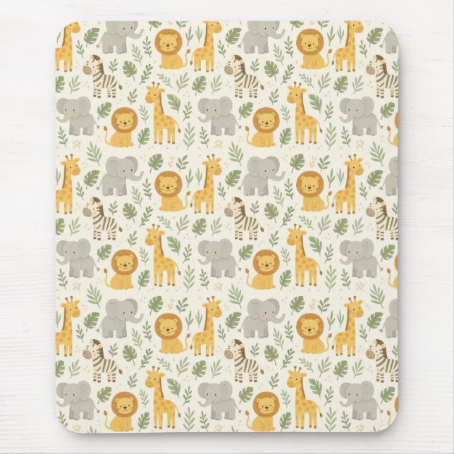 Safari-Tierkinderstube-Druck Mousepad (Vorne)